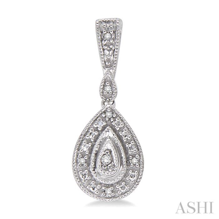 1/20 Ctw Pear Shape Round Cut Diamond Earrings in Sterling Silver