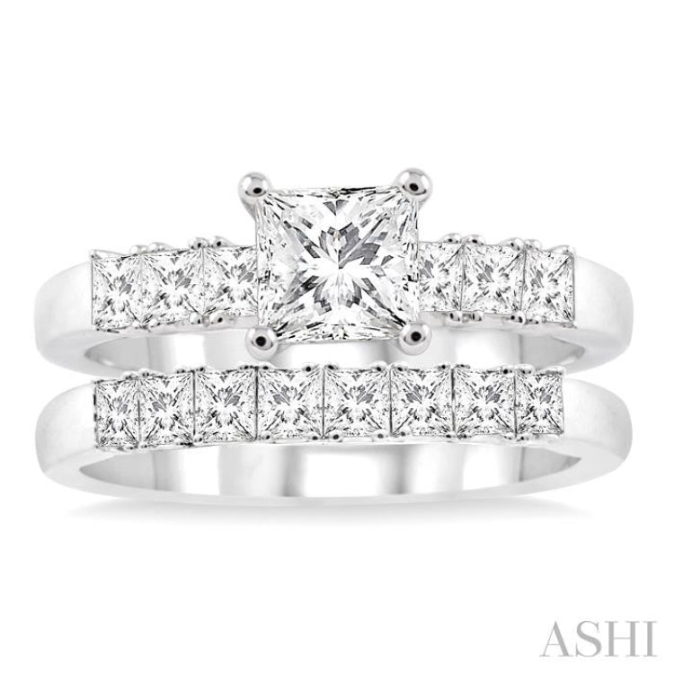 Princess Shape Diamond Wedding Set