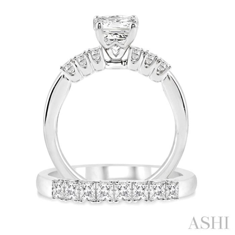 Princess Shape Diamond Wedding Set