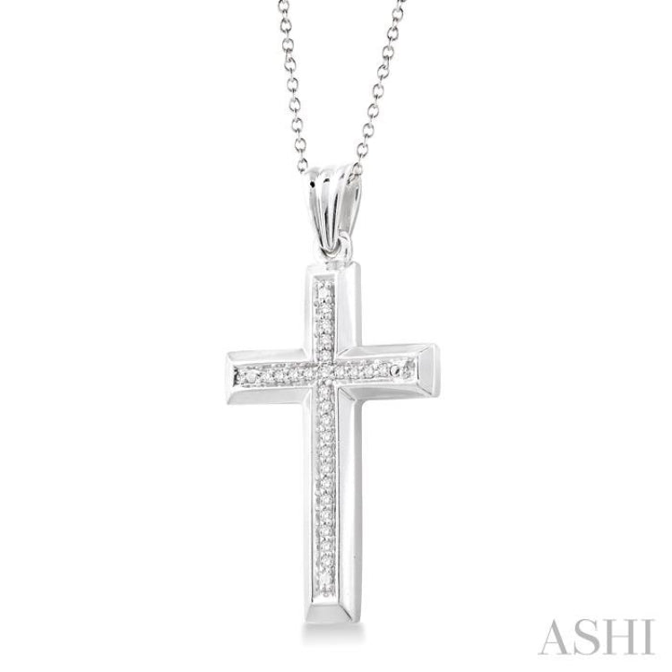 Silver Cross Diamond Pendant