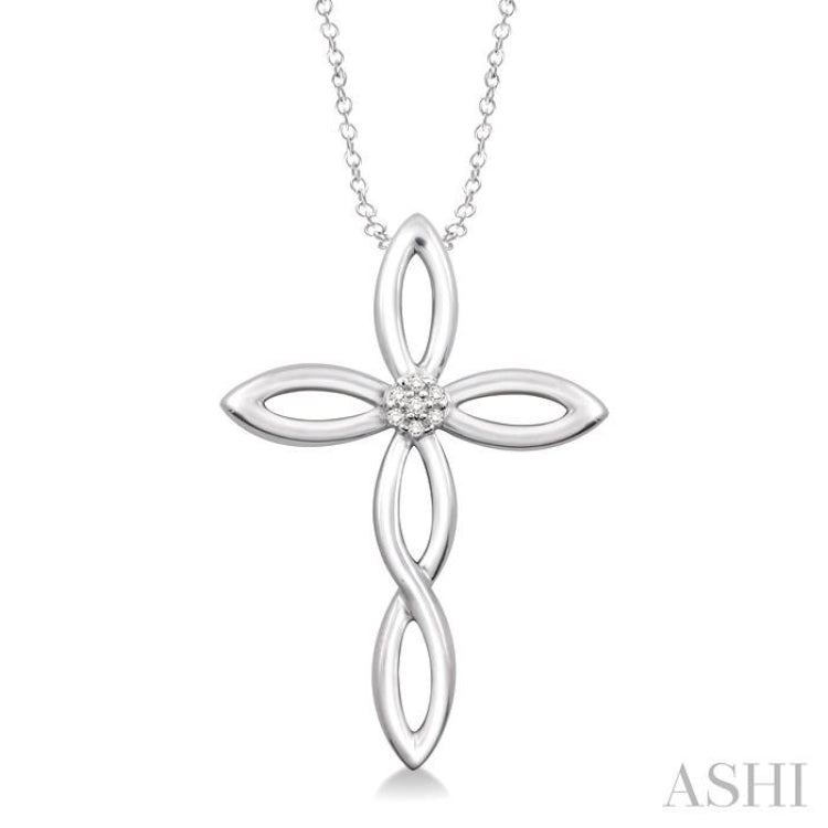 Silver Cross Diamond Pendant