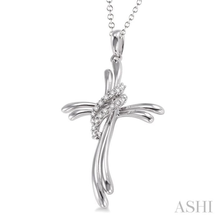 Silver Cross Diamond Pendant