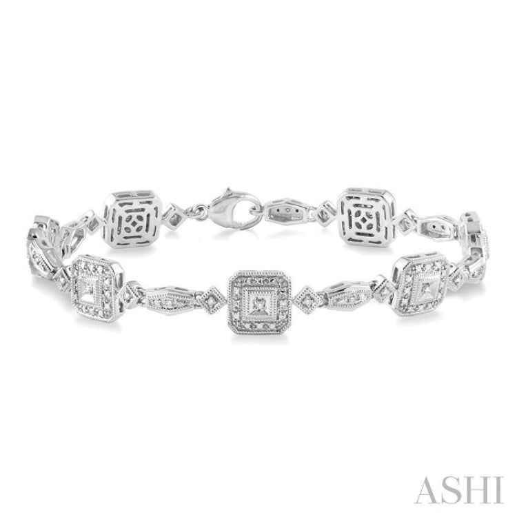 Silver Halo Diamond Bracelet