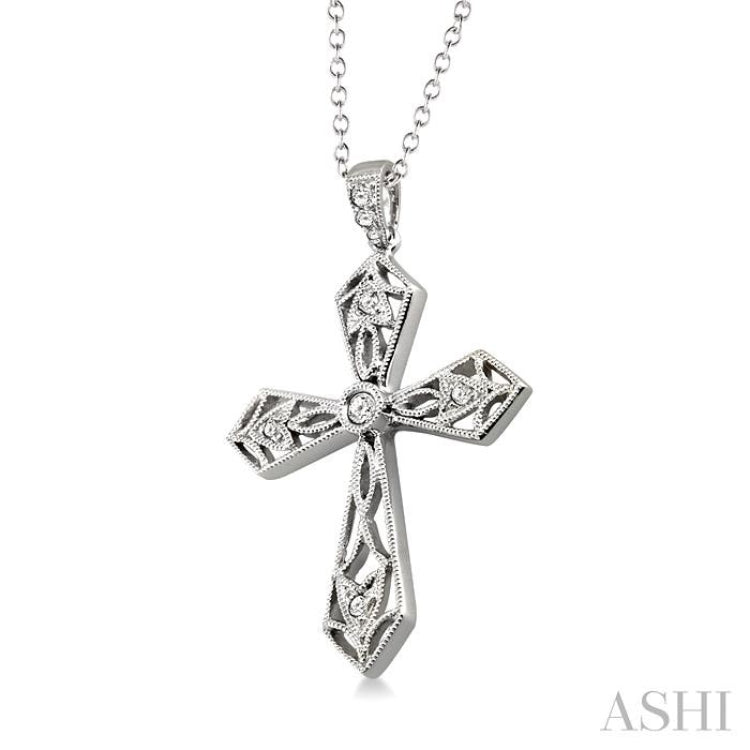 Silver Cross Diamond Pendant