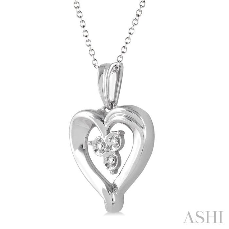 Silver Heart Shape Diamond Fashion Pendant