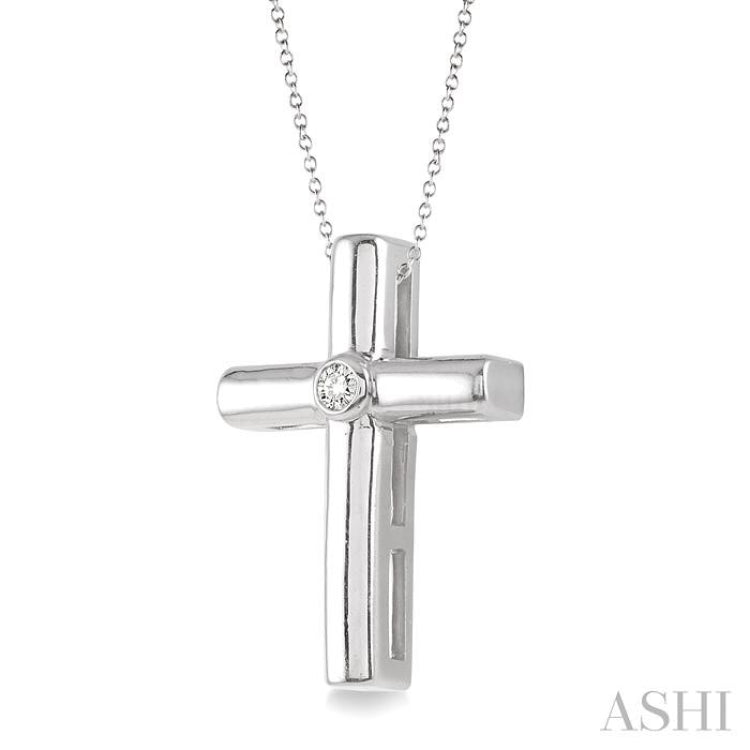 Silver Cross Diamond Pendant