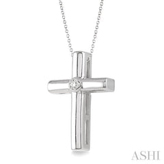 Silver Cross Diamond Pendant