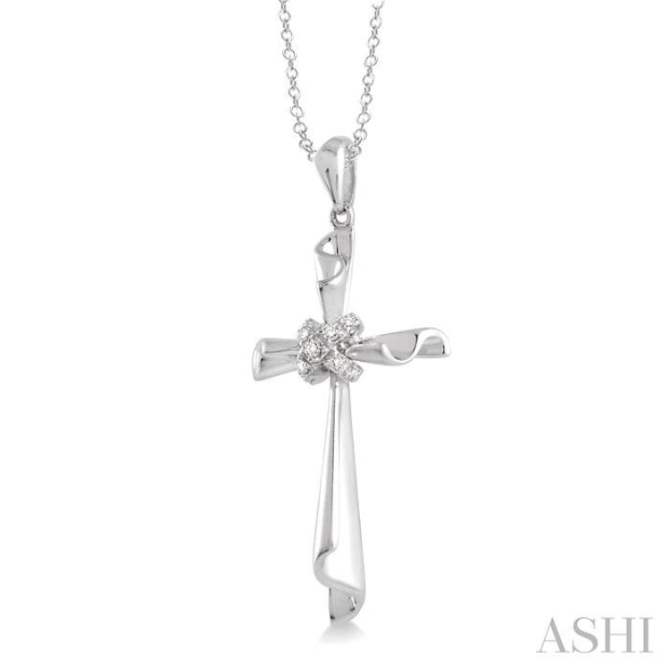 Silver Cross Diamond Pendant