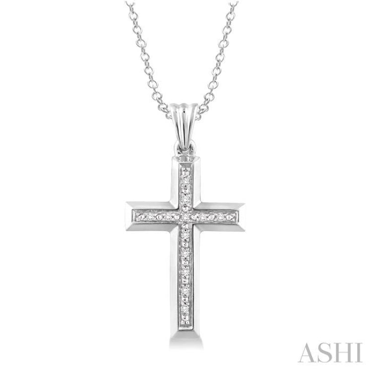 Silver Cross Diamond Pendant