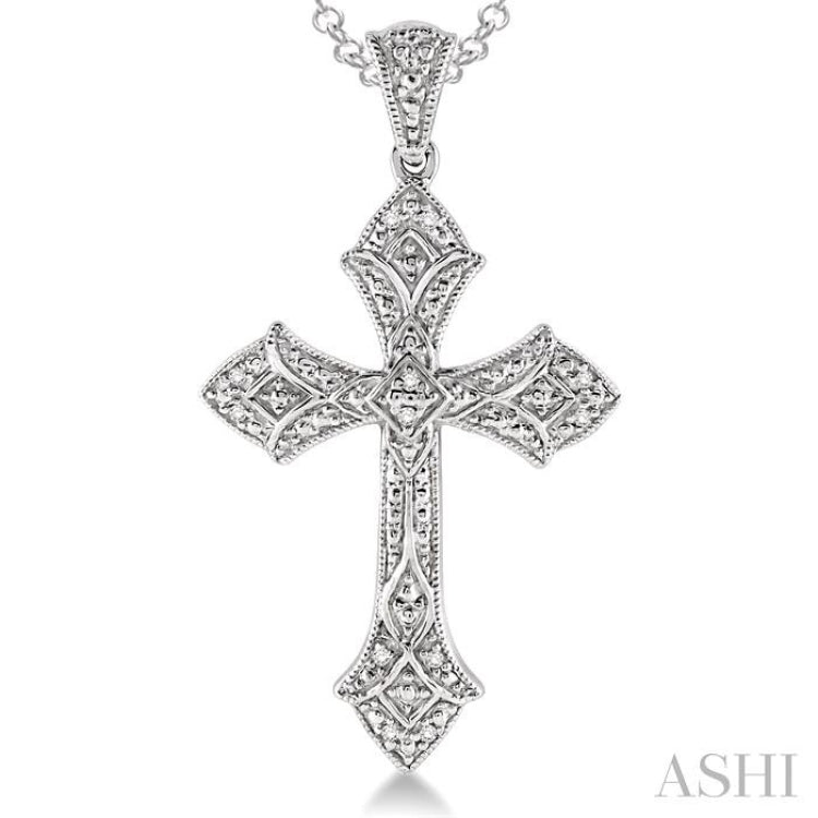 Silver Cross Diamond Pendant