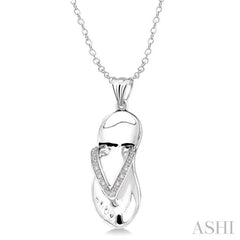 Silver Flip Flop Diamond Fashion Pendant