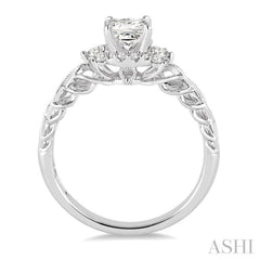 Princess Shape Halo Diamond Engagement Ring