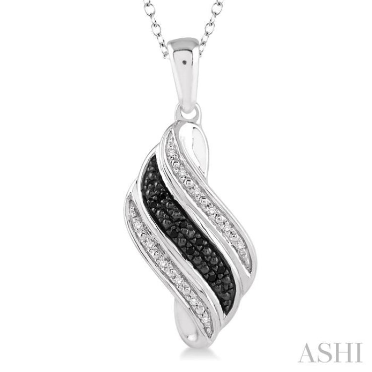 Silver Black Diamond Fashion Pendant