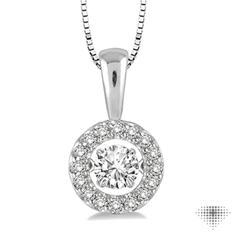 Round Shape Emotion Halo Diamond Pendant