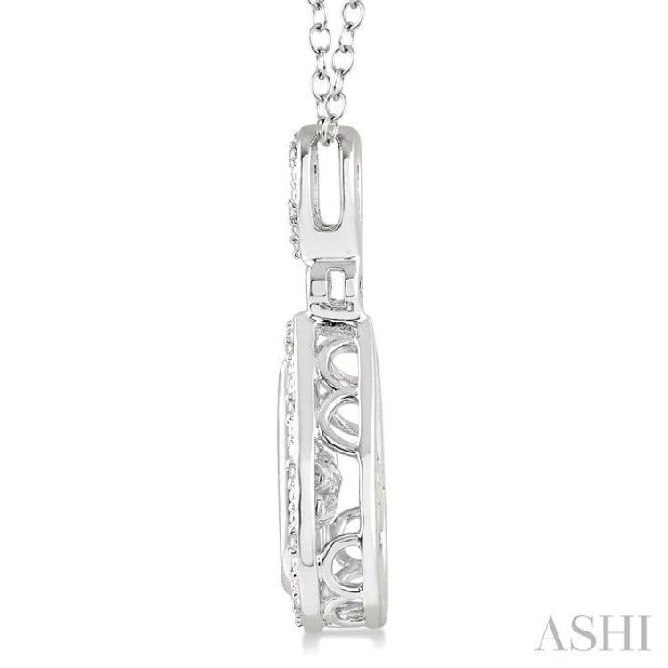 Silver Pear Shape Emotion Diamond Pendant