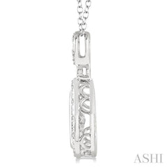 Silver Pear Shape Emotion Diamond Pendant