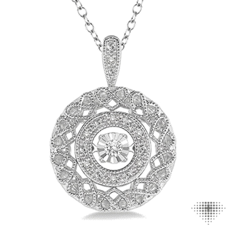 Silver Round Shape Emotion Diamond Fashion Pendant