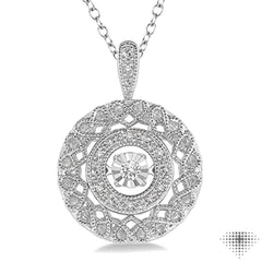 Silver Round Shape Emotion Diamond Fashion Pendant