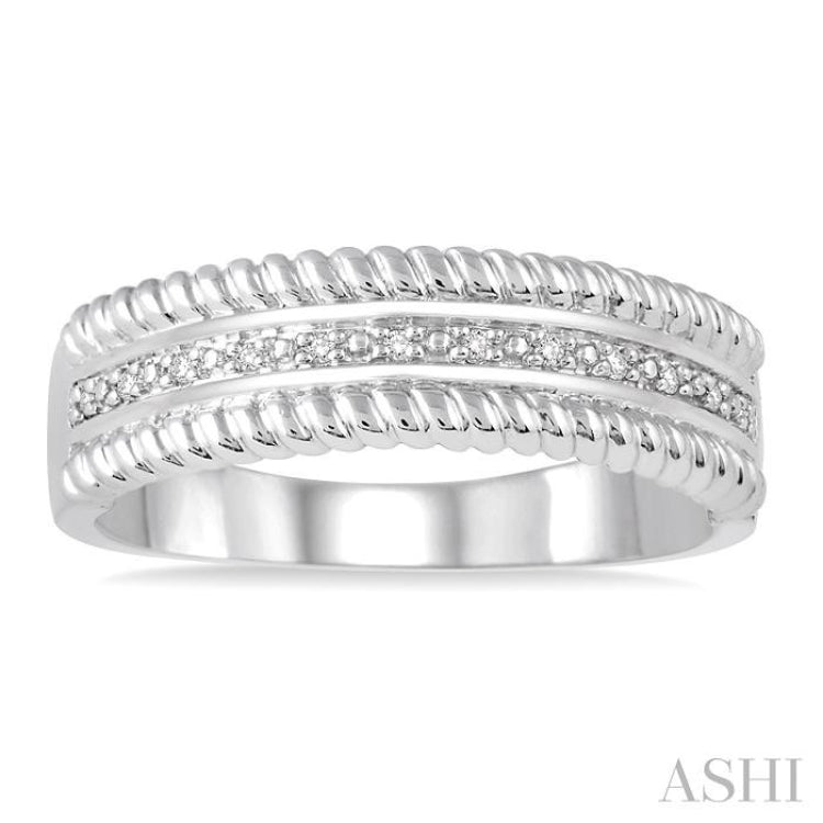 Silver Rope Diamond Ring