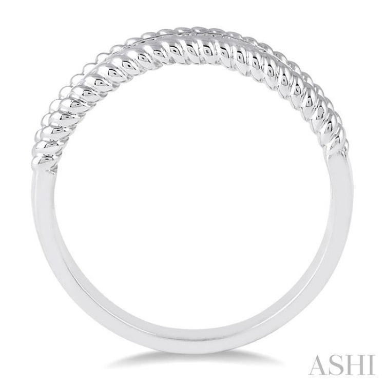 Silver Rope Diamond Ring