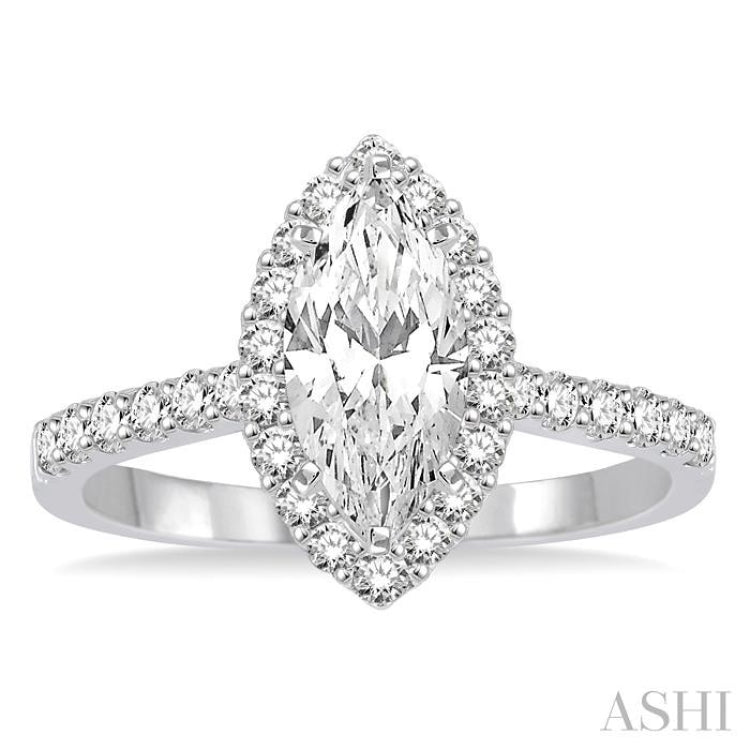 Marquise Shape Halo Diamond Engagement Ring