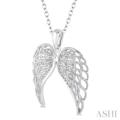 Silver Angel Wings Diamond Fashion Pendant