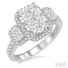 Past Present & Future Halo Lovebright Diamond Engagement Ring