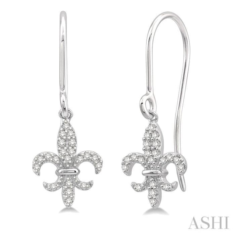 Fleur De Lis Diamond Fashion Earrings