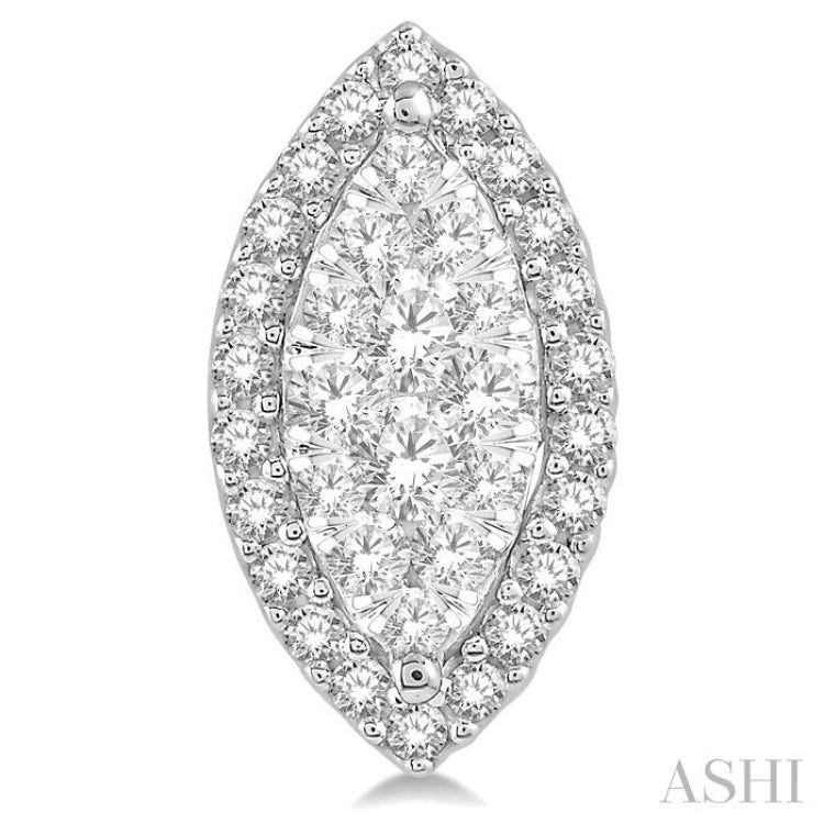 Marquise Shape Halo Lovebright Essential Diamond Earrings