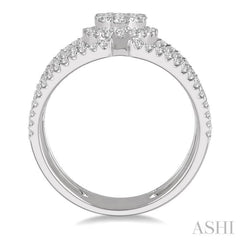 Oval Shape Halo Lovebright Diamond Fashion Ring