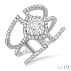 Cushion Shape Halo Lovebright Diamond Fashion Ring