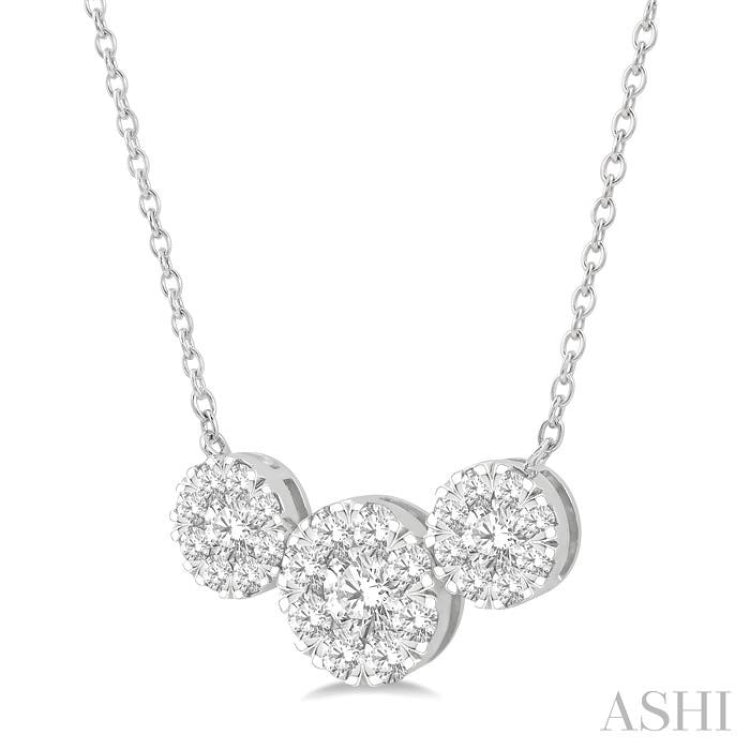 Round Shape Past Present & Future Lovebright Essential Diamond Necklace