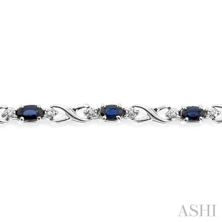 Oval Shape Gemstone & Diamond Bracelet