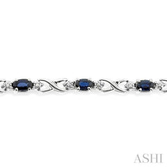 Oval Shape Gemstone & Diamond Bracelet