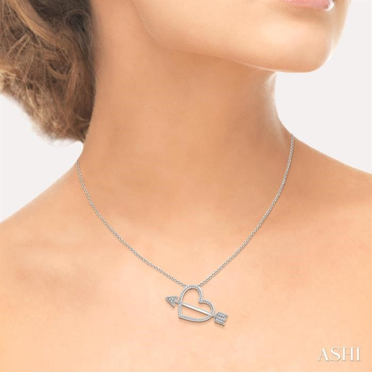 Silver Arrow & Heart Shape Diamond Fashion Pendant