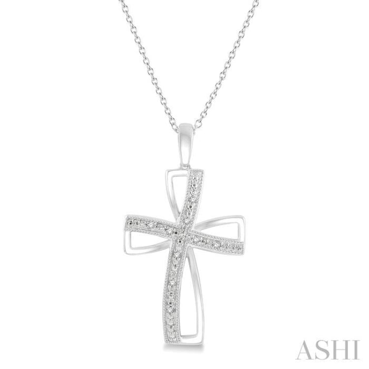 Silver Cross Diamond Pendant