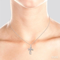 Silver Cross Diamond Pendant