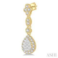 Pear Shape Halo Lovebright Diamond Earrings