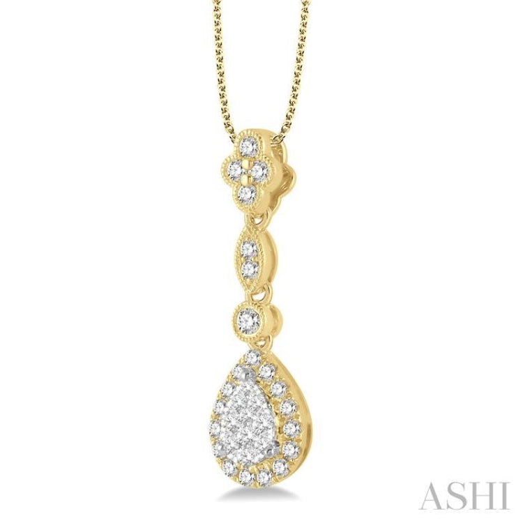 Pear Shape Halo Lovebright Diamond Pendant