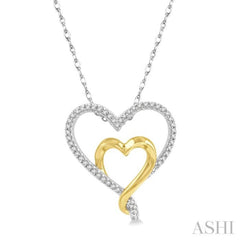 Double Heart Shape Diamond Fashion Pendant