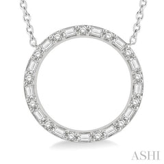 Circle Baguette Diamond Necklace