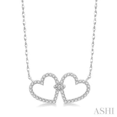 Twin Heart Shape Diamond Necklace