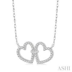 Twin Heart Shape Diamond Necklace