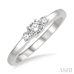 Round Shape Past Present & Future Diamond Engagement Ring