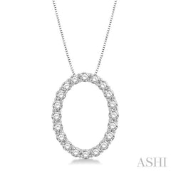 Oval Shape Diamond Pendant