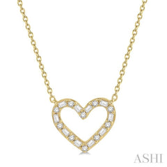 Heart Shape Baguette Diamond Necklace