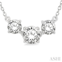 Round Shape Past Present & Future Diamond Necklace