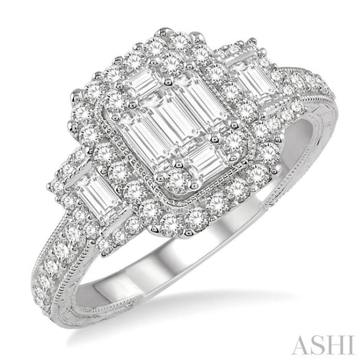 Halo Fusion Diamond Engagement Ring