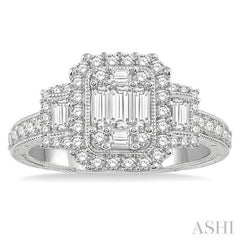 Halo Fusion Diamond Engagement Ring