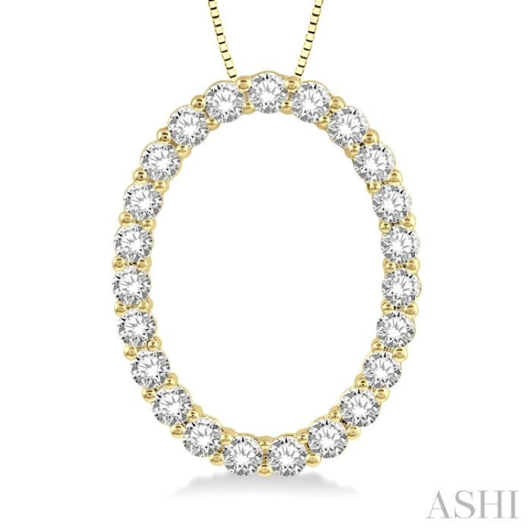 Oval Shape Diamond Pendant